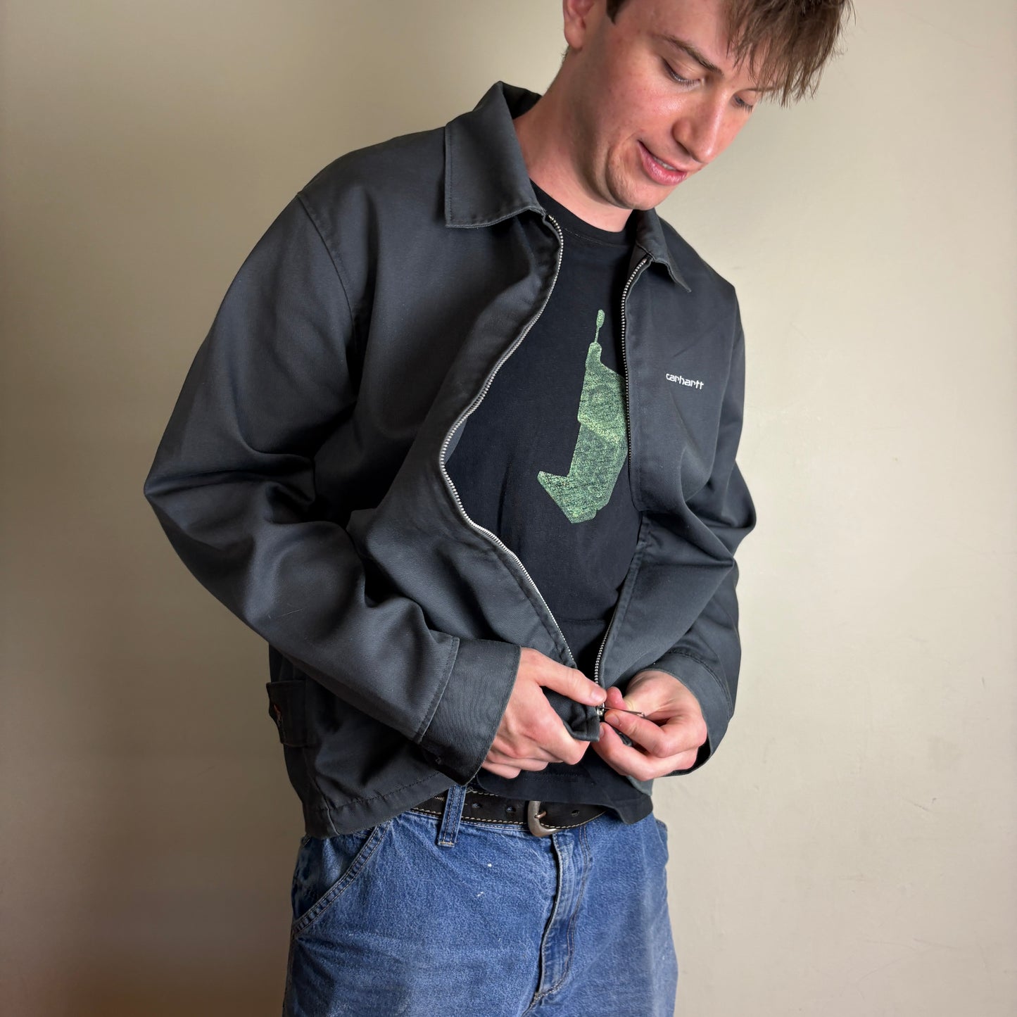 Vintage Carhartt Grey Workwear Utility Jacket - L