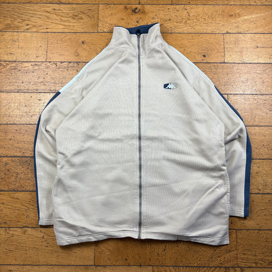 Vintage Kappa Embroidered Cream Zip Sweatshirt - XXL