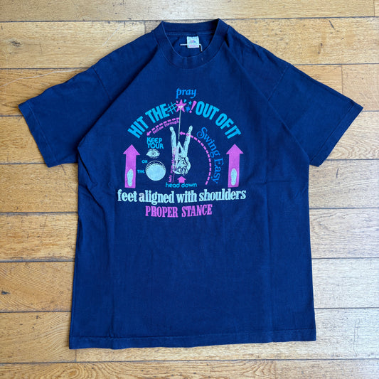 Vintage 90s Funny Golf Single Stitch Navy Graphic T-Shirt - XL