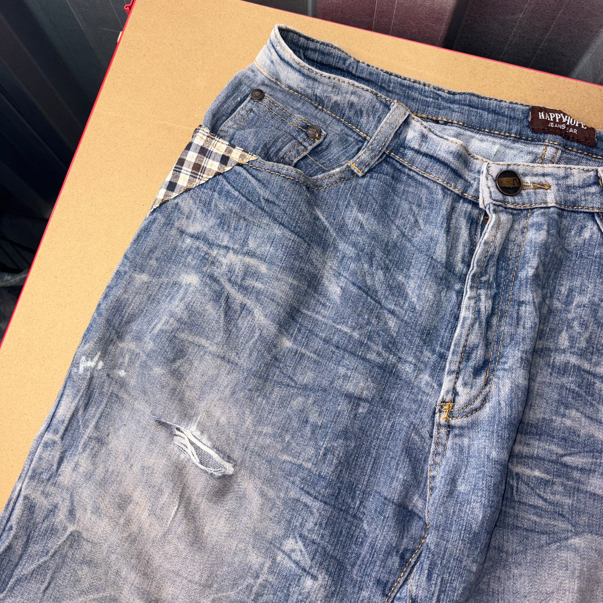 Embroidered Blue Japanese Denim Hip Hop Y2K Baggy Jeans - 34L