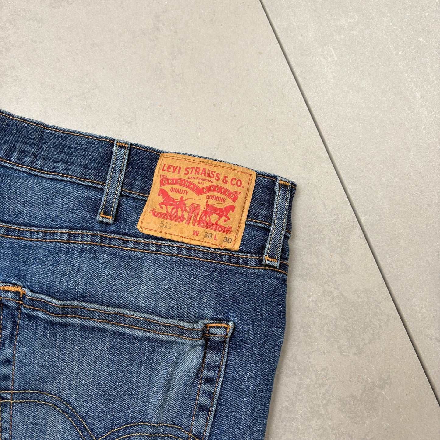 Vintage Levis 511 Slim Blue Denim Jeans - 38