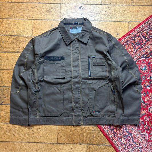 Vintage Modyf Khaki Brown Contrast Stitch Workwear Jacket - 2XL