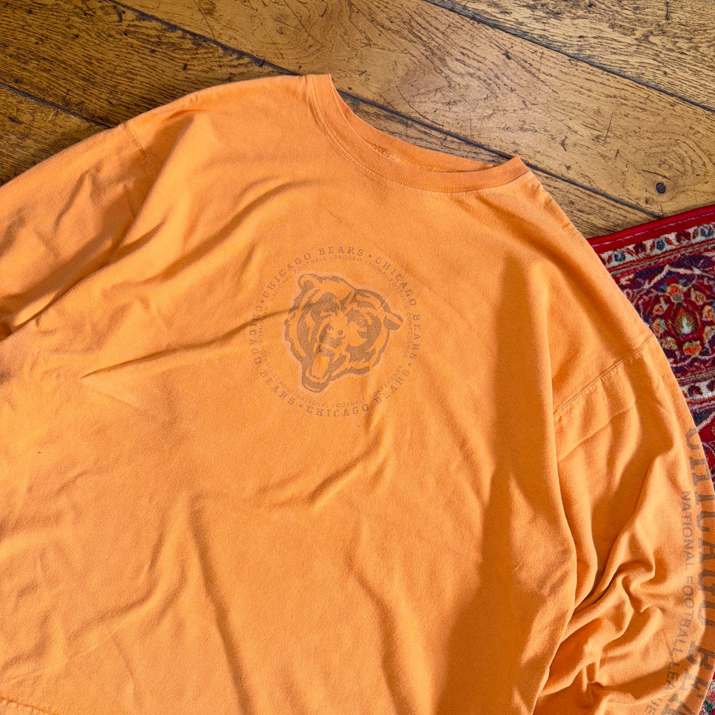 Vintage NFL Chicago Bears Orange Long Sleeve Graphic T-Shirt - XL