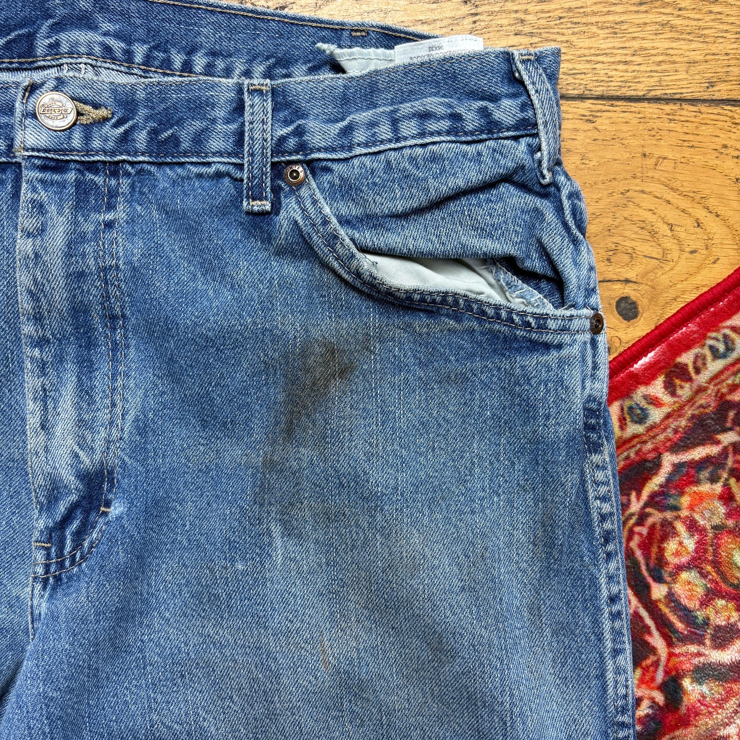 Vintage Dickies Double Knee Workwear Carpenter Baggy Blue Jeans - 38R
