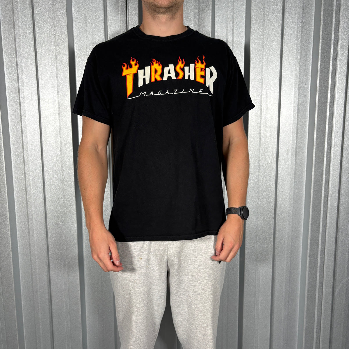 Thrasher Black Skate T-Shirt - S