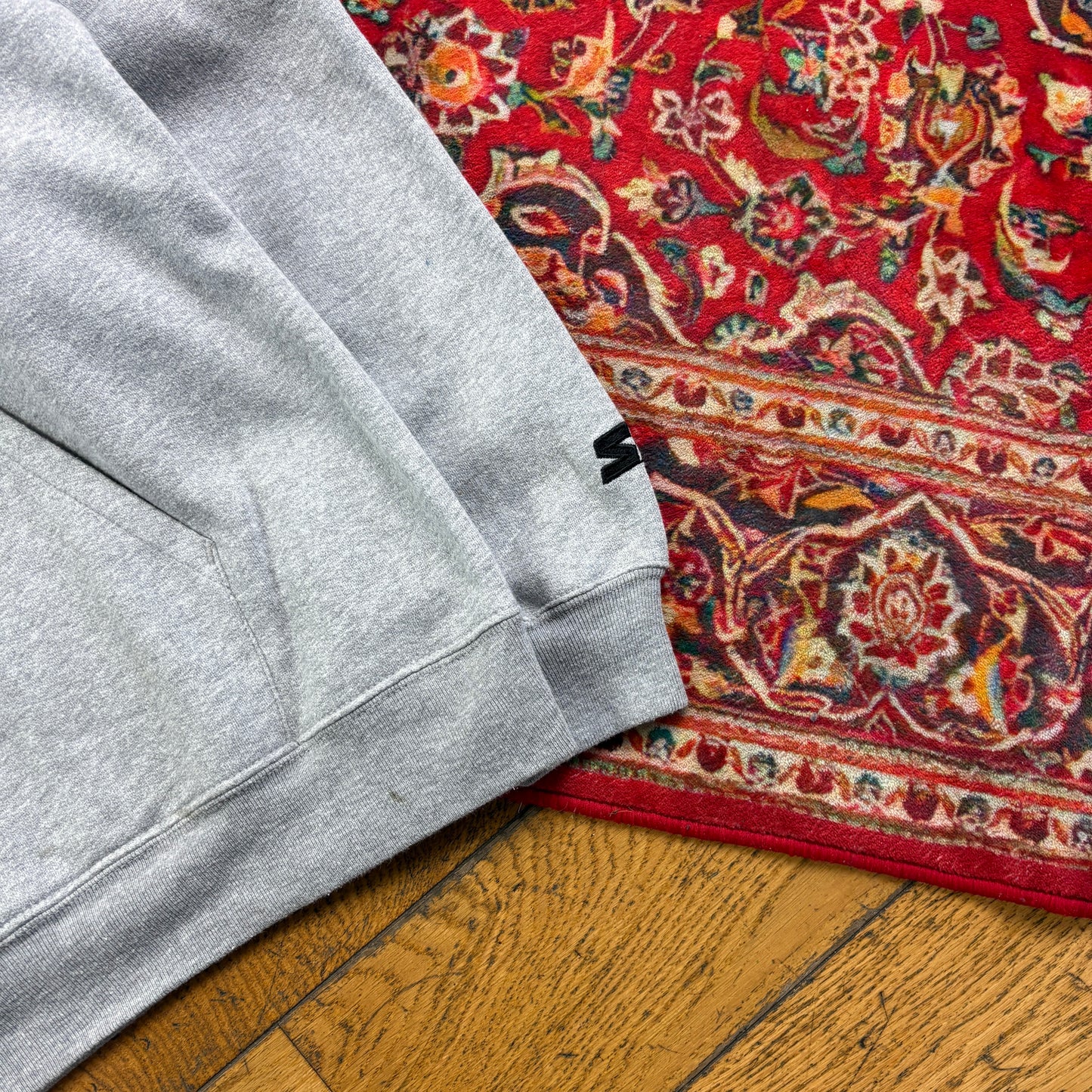 Vintage Starter Grey USA College Hoodie Embroidered Sweatshirt - M