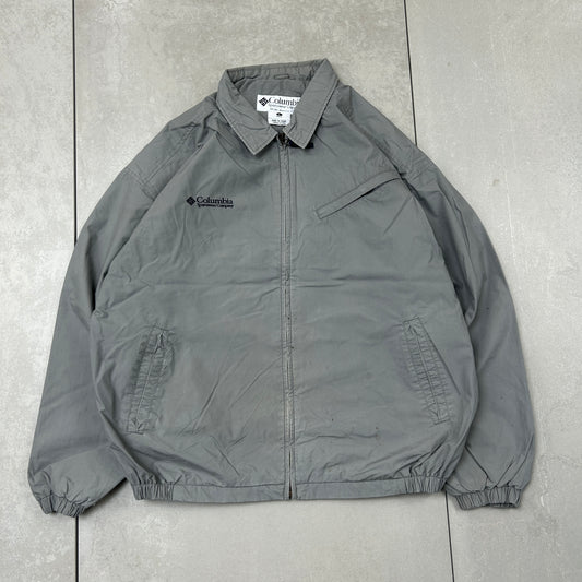 Vintage Columbia Embroidered Grey Harrington Detroit Workwear Jacket - L