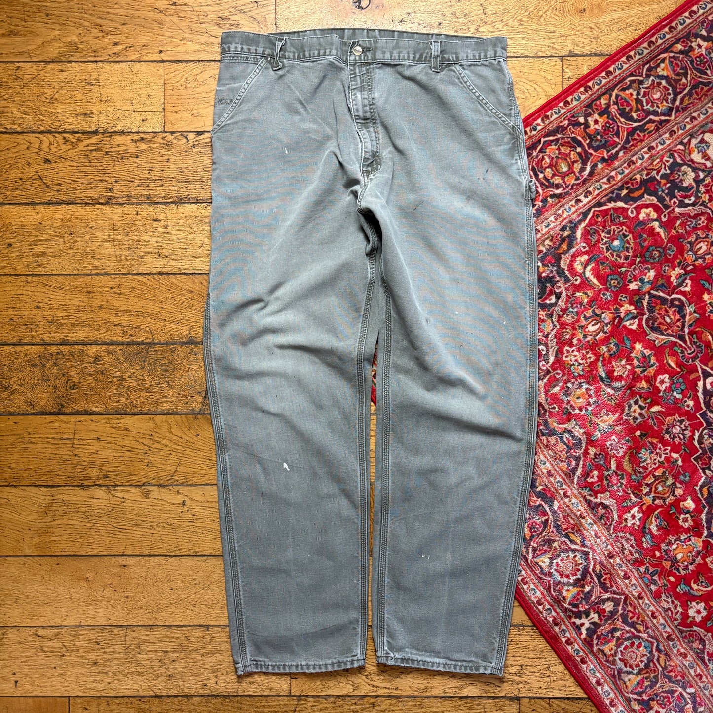 Vintage Carhartt Grey Workwear Carpenter Baggy Trousers - 40L