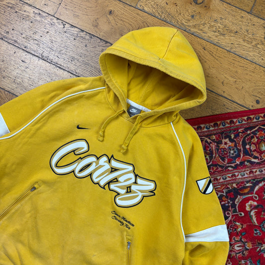 Vintage Nike Cortez Yellow Embroidered Hoodie Sweatshirt - M