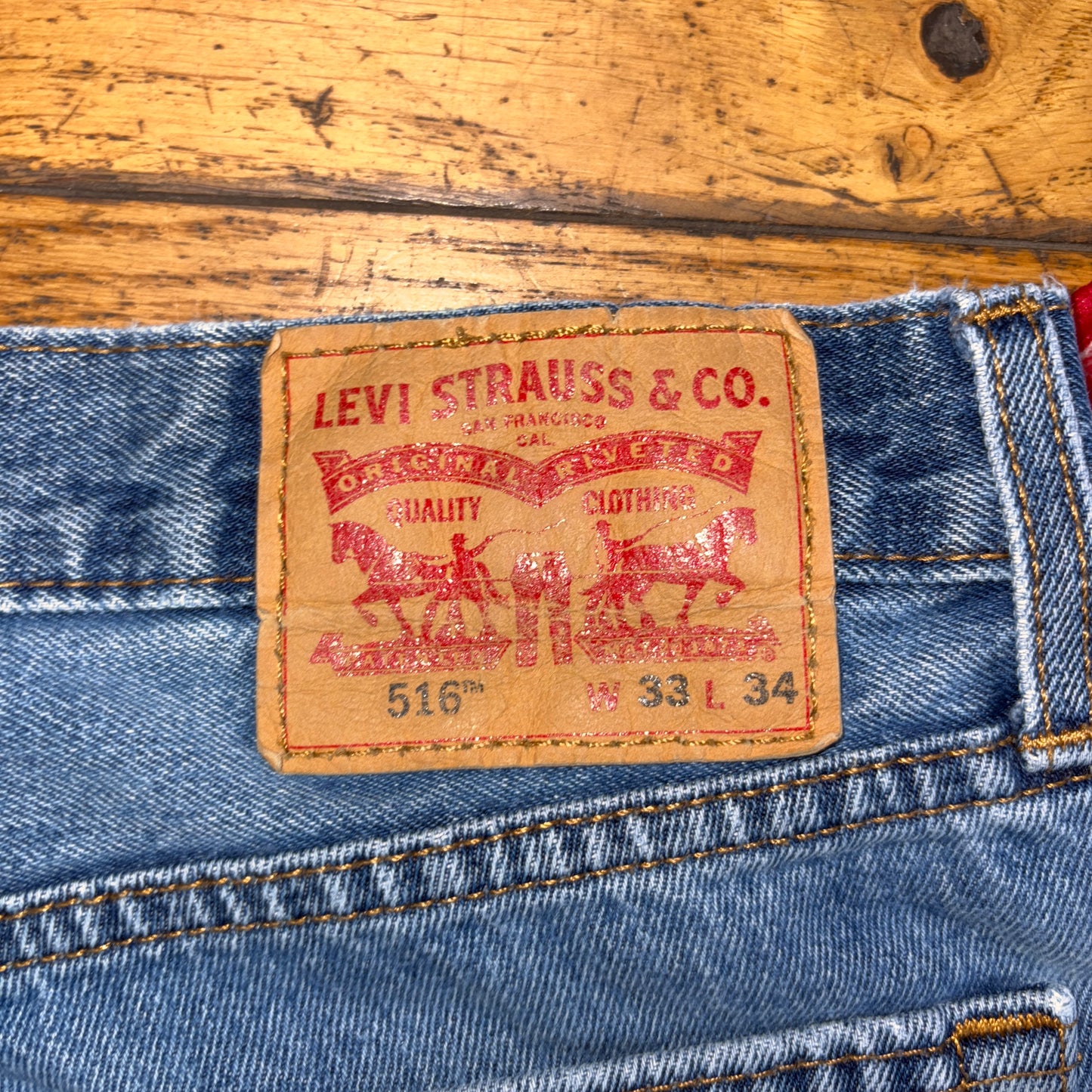 Vintage Levis 516 Blue Denim Shorts - 33