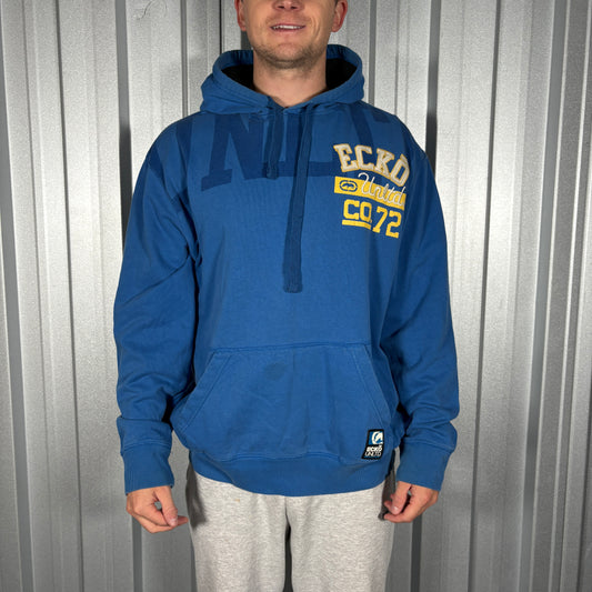Ecko Unltd Blue Hip Hop Y2K Hoodie Sweatshirt - L