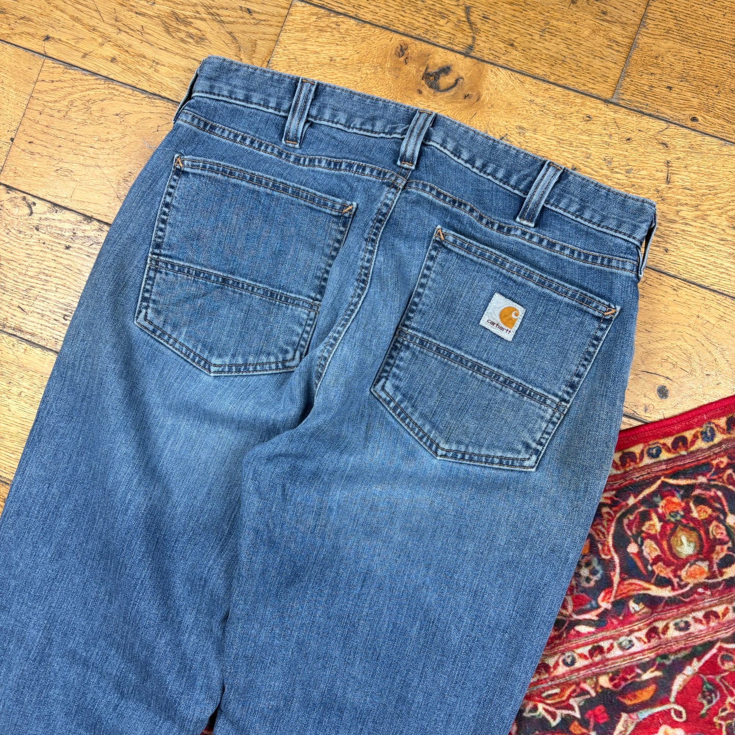 Vintage Carhartt Blue Workwear Carpenter Straight Jeans - 34