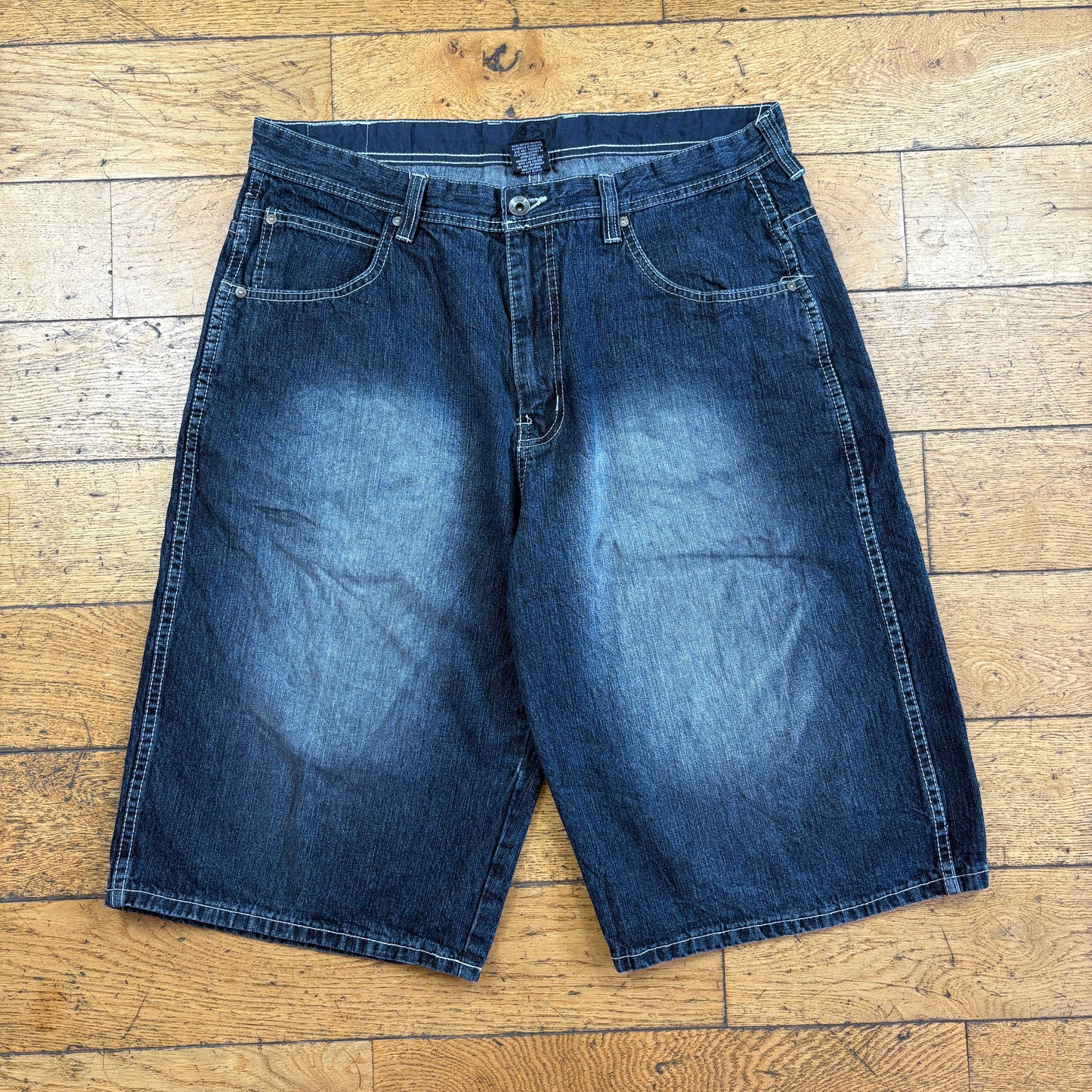 Vintage Embroidered Black Hip Hop Baggy Shorts Jorts - 38