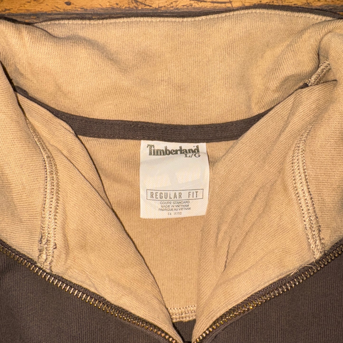Vintage Timberland Brown Quarter Zip Embroidered Sweatshirt - L